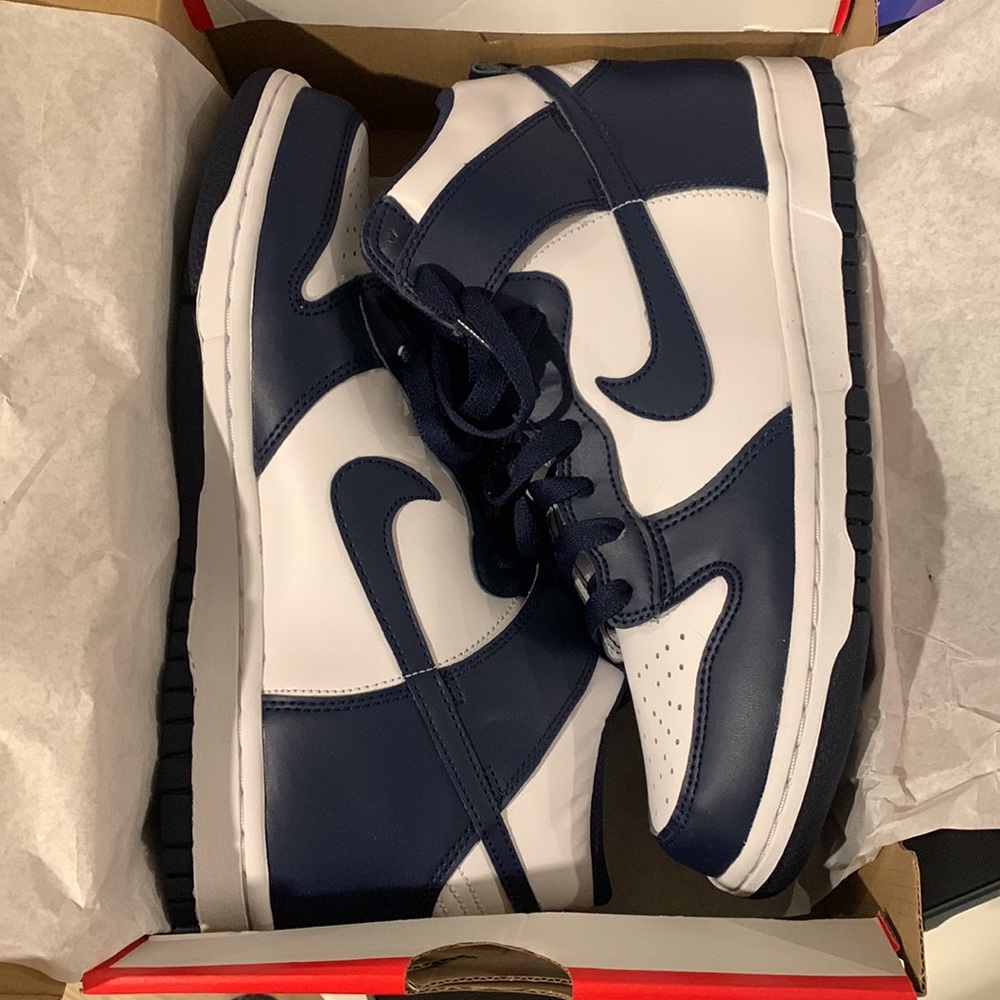 Nike Dunk High - White / Midnight Navy